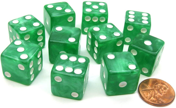 Marbleized Dice 16mm (Green)