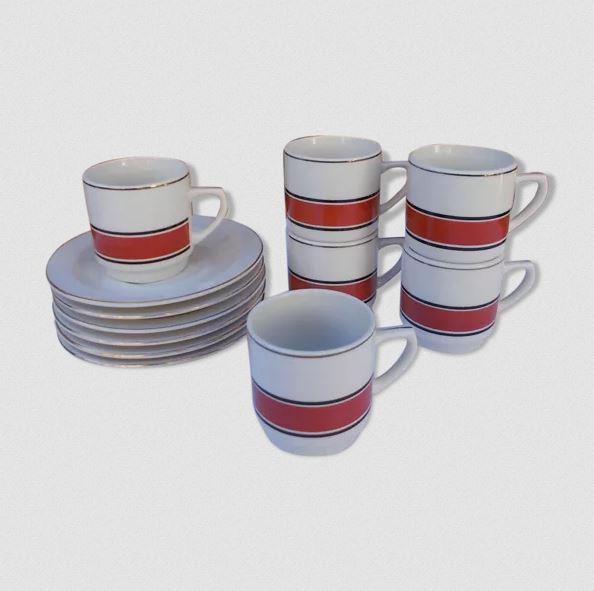 Vintage Collectible Kun-lun Porcelain Demitasse Teacup & Saucer Set - Rétro Ensemble tasse et soucoupe de collection