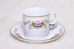 Vintage Collectible Liling China Porcelain Demitasse Floral Teacup & Saucer Set
