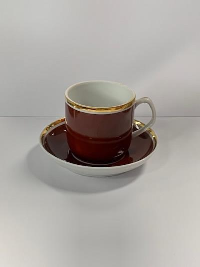 Vintage Collectible Hollohaza Porcelain Demitasse Teacup & Saucer Set