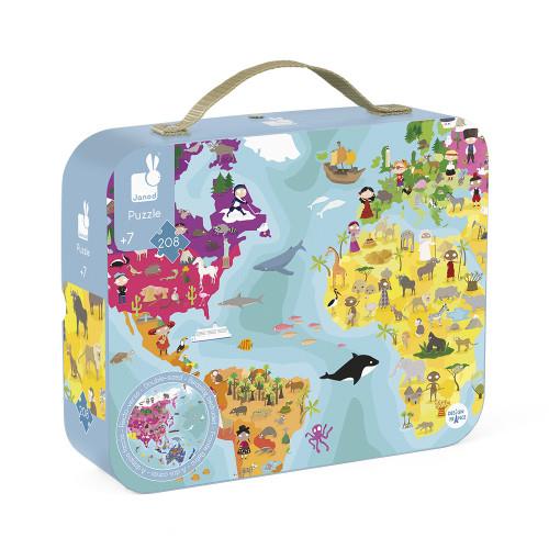 Janod Puzzle Double Sided World