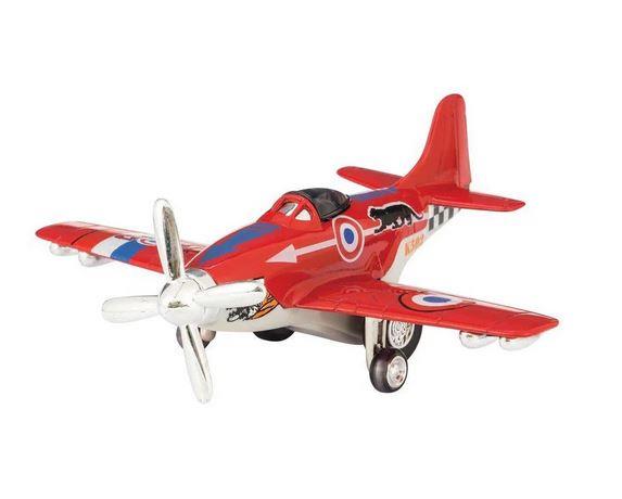 Schylling Die Cast Airplane Pull Back (Red)