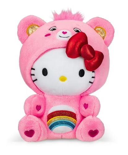 Hello Kitty Care Bear Plush (Pink Rainbow Cheer)