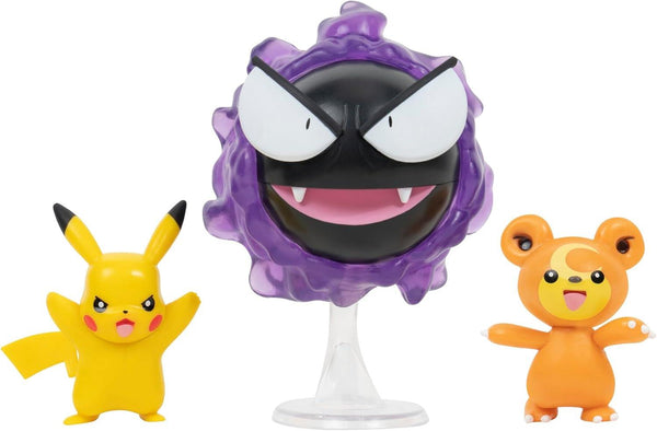 Pokemon Battle Figure Pack (Pikachu, Gastly, Teddiursa)