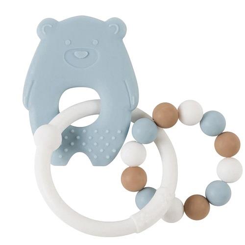 Nattou Teether Ring in Silicone - Blue Bear