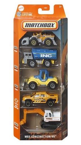 Matchbox 5 Pack Cars MBX Construction VII
