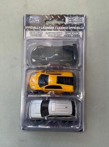 Diecast Metal Cars Set of 3( Chevrolet, Lamborghini, Land Rover)