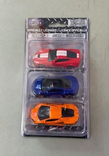 Diecast Metal Cars Set of 3(Chevrolet, Acura, Lamborghini)