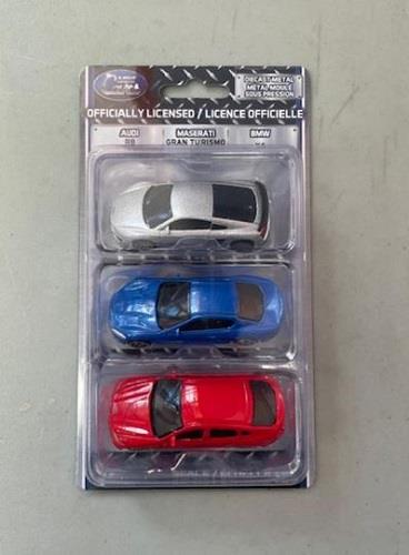 Diecast Metal Cars Set of 3(Audi, Maserati, BMW)