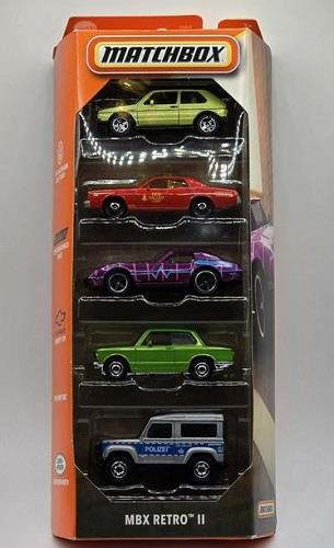 Matchbox 5 Pack Cars MBX Retro II