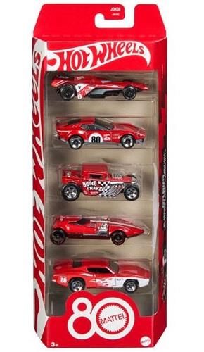 Hot Wheels Mattel 80th Anniversary 5-Pack Toy Cars