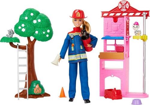 Barbie Blonde Firefighter Playset