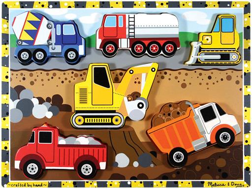Melissa & Doug Wooden Chunky Puzzle Construction