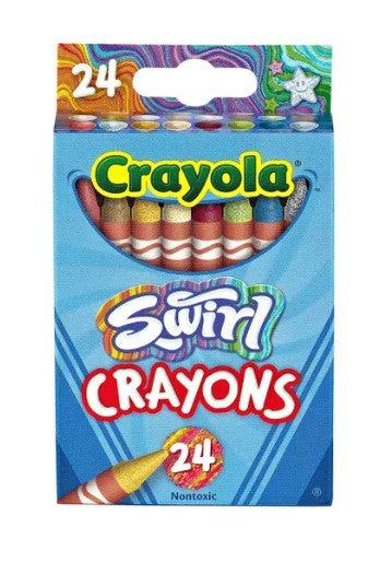 Crayola 24 Swirl Crayons - 24 crayons de cire à effet tourbillon