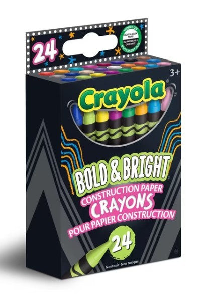 Crayola 24 Bright & Bold Crayons - 24 crayons aux couleurs vives et éclatantes