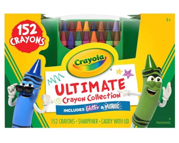 Crayola Ultimate Crayon Collection includes Glitter & Metallic - La collection ultime de crayons inclut des modèles à paillettes et métallisés.