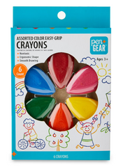 Pen+Gear Assorted Color Easy-Grip Crayons / Crayons de cire aux couleurs assorties et faciles à prendre en main