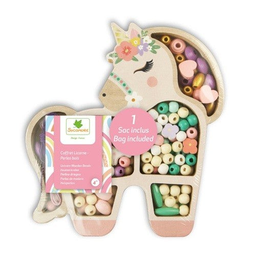 Unicorn Wooden Beads / Perles en bois en forme de licorne