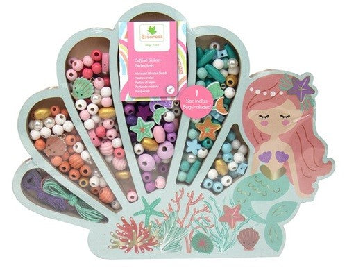 Mermaid Wooden Beads / Perles en bois « sirène »