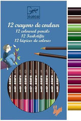 Djeco 12 Coloured Pencils Crayons/ 12 Crayons De Couleur