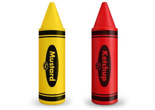 Ketchup and Mustard Crayons