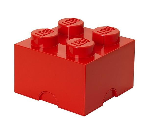 Lego Brick Storage Red 4 Pegged