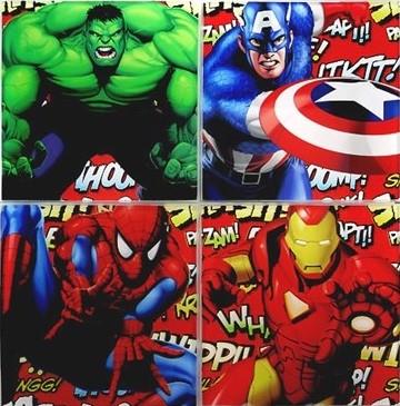 Marvel Heroes Glass Coasters Set with Caddy