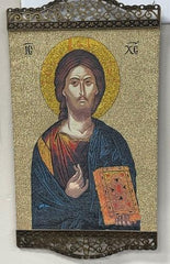 Jesus Orthodox Icon For Wall (Blue and Red) / Icône orthodoxe de Jésus pour mur (bleue et rouge)