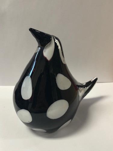 Black Bird With White Dots Figurine
