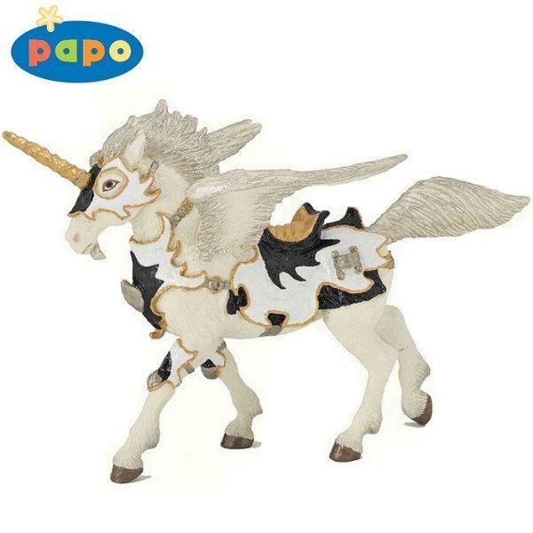 Papo Figurine Black and White Unicorn Pegasus / Pégase licorne noir et blanc