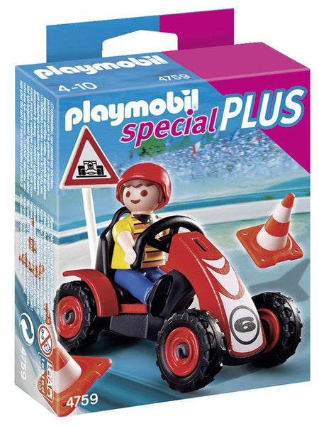 Playmobil Boy with Racing Cart