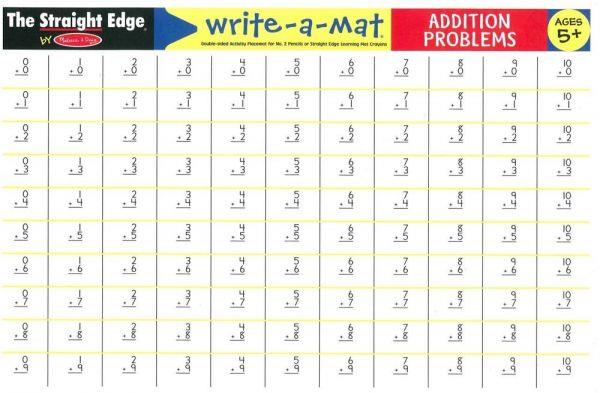 Melissa & Doug Write A Mat Addition Place Mat