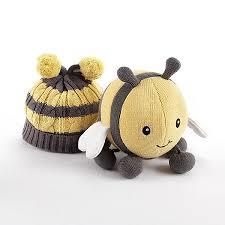 Baby Aspen Critter Couture Caps Knit Bee / Bonnets Tricot Abeille