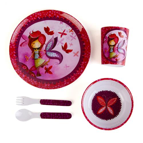 Ketto Melamine Dish Set Butterfly