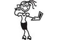 My Family Car Stickers Mother With Laptop / Autocollants pour voiture Maman avec ordinateur portable