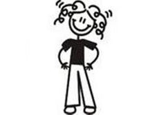 My Family Car Stickers Mother With Pants / Autocollants de voiture Mère avec pantalon