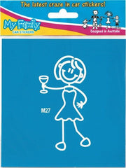 My Family Car Stickers Mother With Glass / Autocollants de voiture Mère avec verre