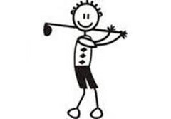 My Family Car Stickers Father Playing Golf / Autocollants pour voiture Père jouant au golf