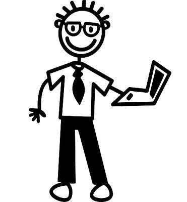 My Family Car Stickers Father With Laptop / Autocollants pour voiture Père avec ordinateur portable
