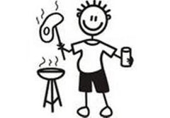 My Family Car Stickers Father With BBQ / Autocollants pour voiture Père avec barbecue