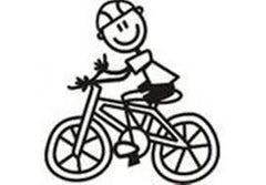 My Family Car Stickers Father With Bicycle / Autocollants pour voiture Père avec vélo