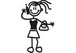 My Family Car Stickers Older Girl With Purse / Autocollants pour voiture : une jeune fille avec un sac à main