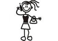 My Family Car Stickers Older Girl With Purse / Autocollants pour voiture : une jeune fille avec un sac à main
