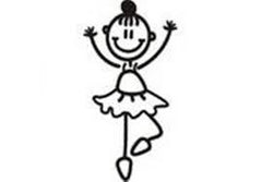 My Family Car Stickers Girl Ballerina / Autocollants pour voiture Fille ballerine