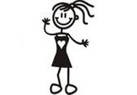 My Family Car Stickers Girl In Dress / Autocollants pour voiture Fille en robe
