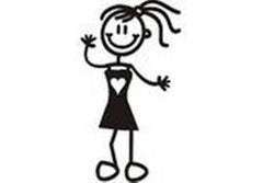 My Family Car Stickers Girl In Dress / Autocollants pour voiture Fille en robe