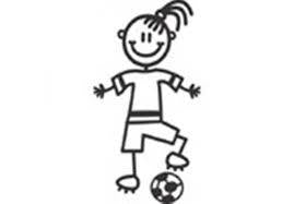 My Family Car Stickers Girl Playing Soccer / Autocollants pour voiture : Fille jouant au football