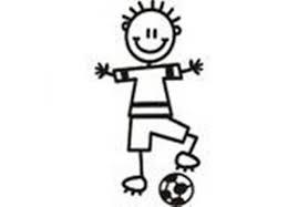 My Family Car Stickers Boy Playing Soccer / Autocollants pour voiture : Garçon jouant au football
