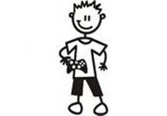 My Family Car Stickers Boy With Controller / Autocollants de voiture Garçon avec manette
