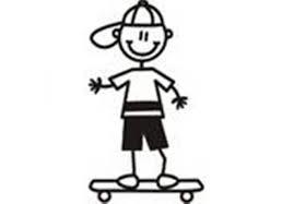 My Family Car Stickers Boy Skateboaring